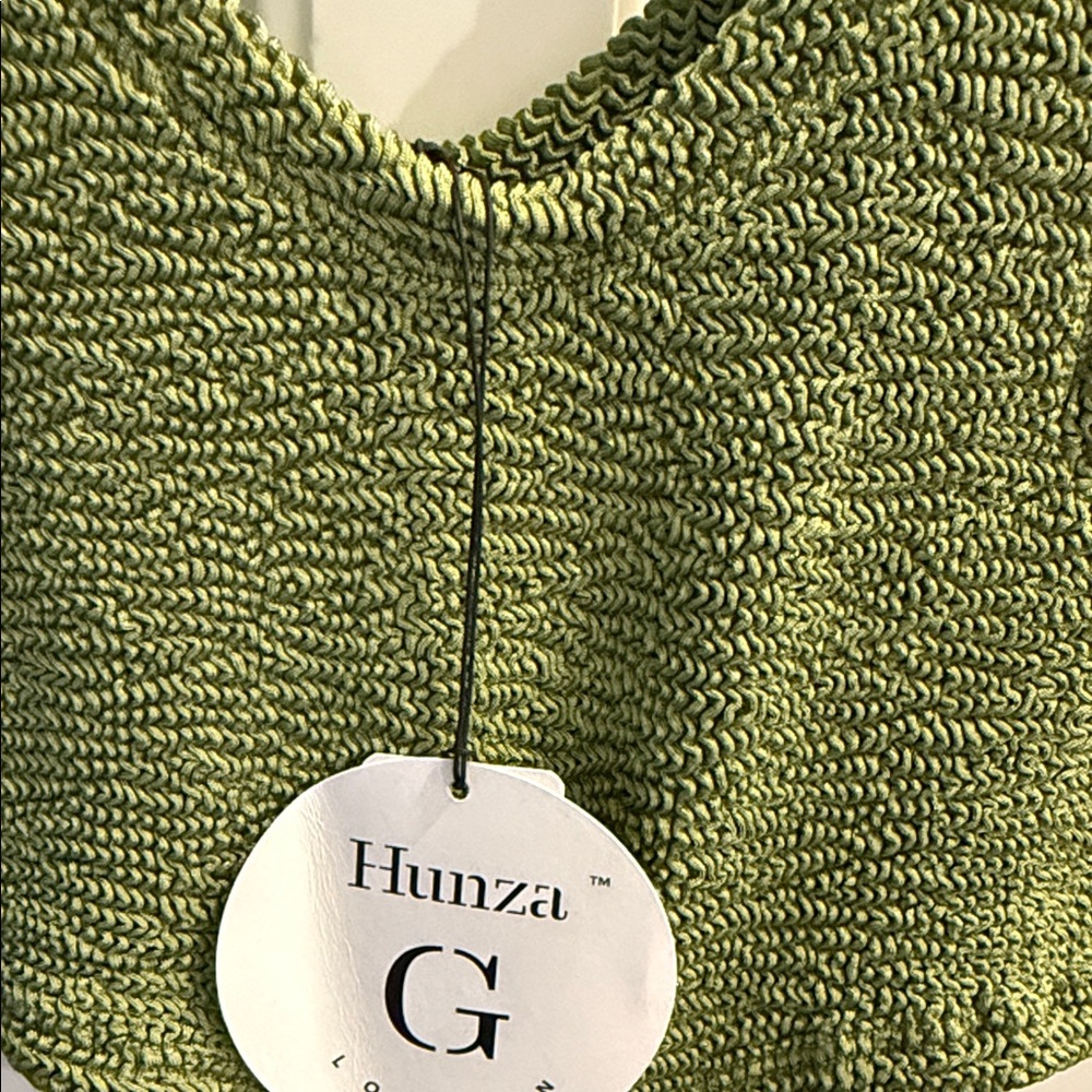 Hunza G Olive and Camel Mini Dress - Picture 2 of 3